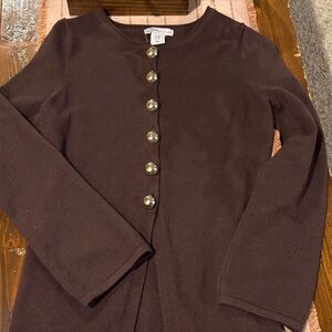 J. Crew Dark Brown Button-Up Cardigan